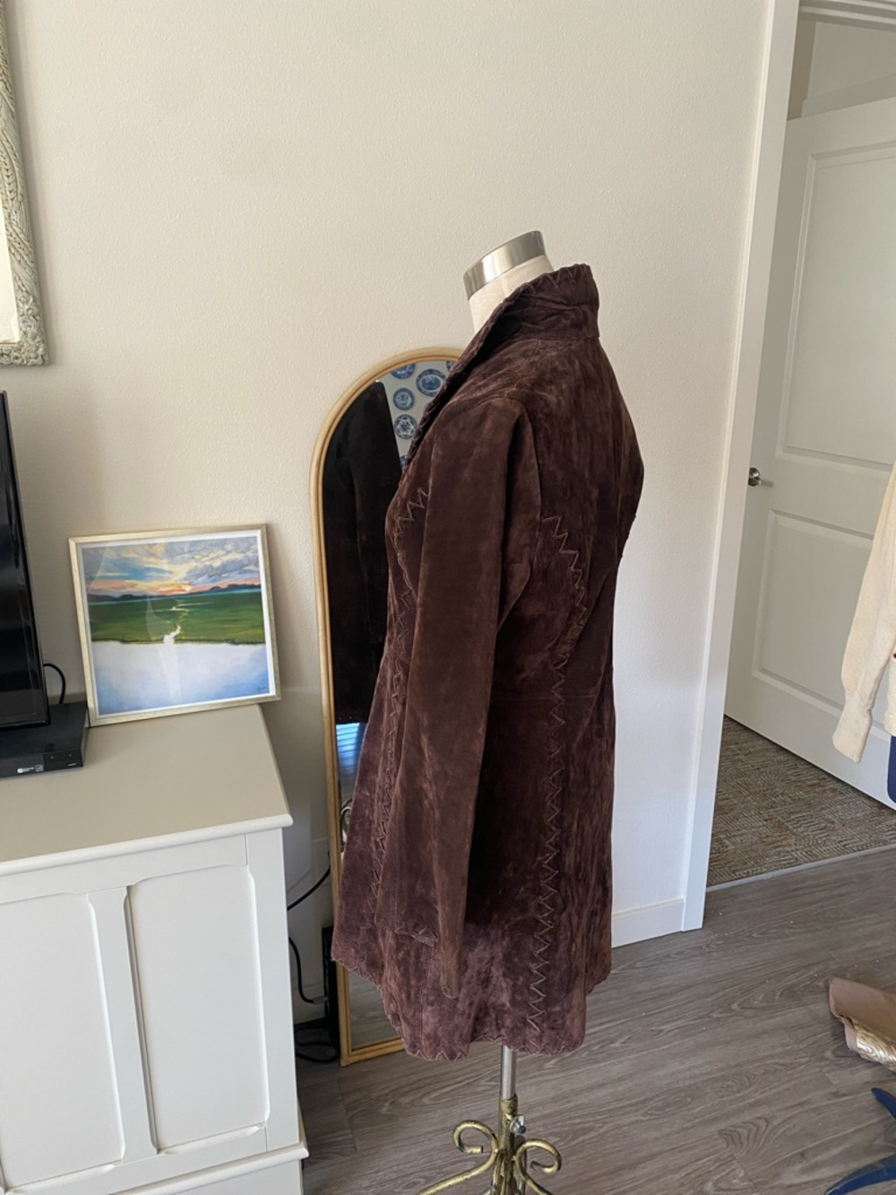 Vintage Y2K Saguaro Whipstitch Leather Coat - Picture 11 of 15